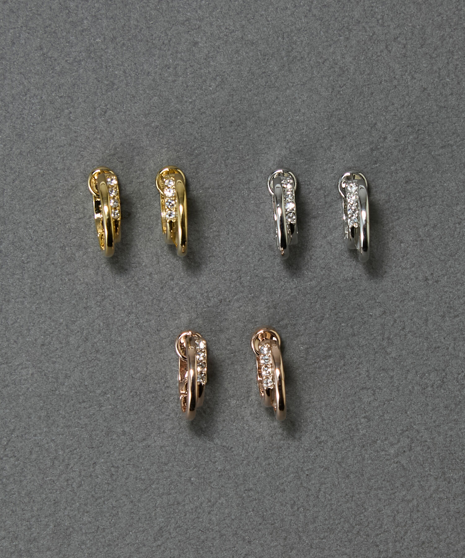 Phoebe「【金属アレルギー対応】ポイントビジューワンタッチピアス　シルバー/ニッケルフリー」|ピアス|