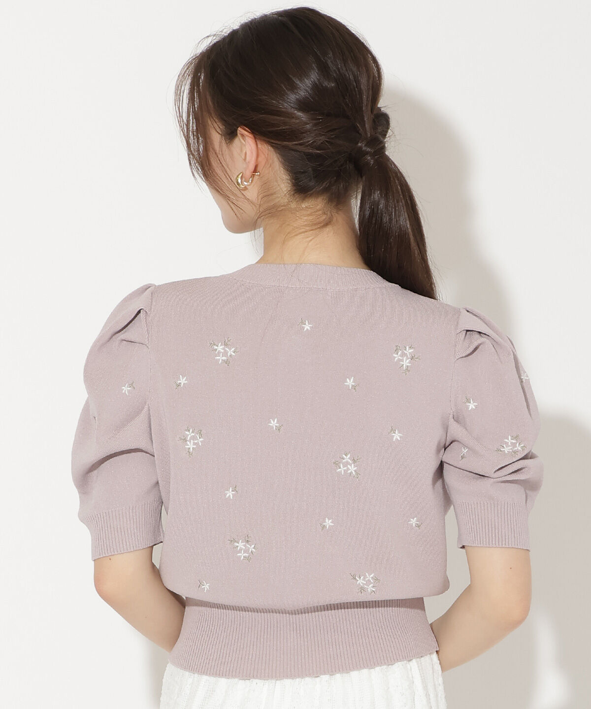WILLSELECTION「小花刺繍タックスリーブカーディガン」|カーディガン|