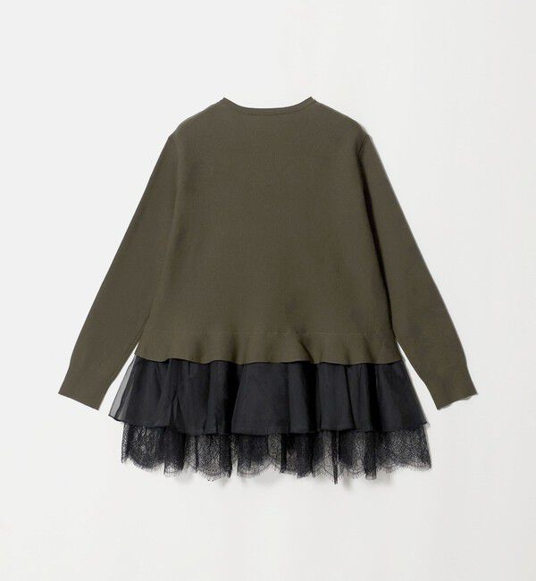 UNITED ARROWS「オーガンジー レース コンビ ニット ‐ウォッシャブル‐」|ニット・セーター|