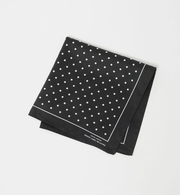 UNITED ARROWS green label relaxing「GLR サテン ドット ハンカチ」|ハンカチ|BLACK