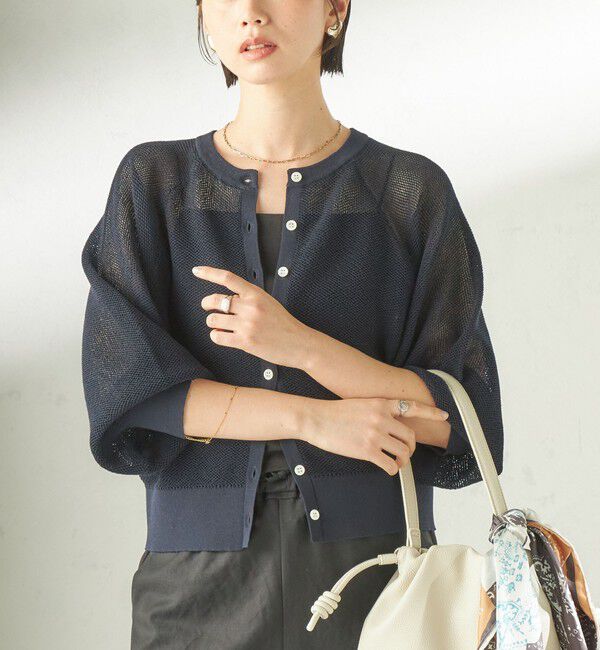 SHIPS for women「〈手洗い可能〉16G カーディガン」|カーディガン|ネイビー