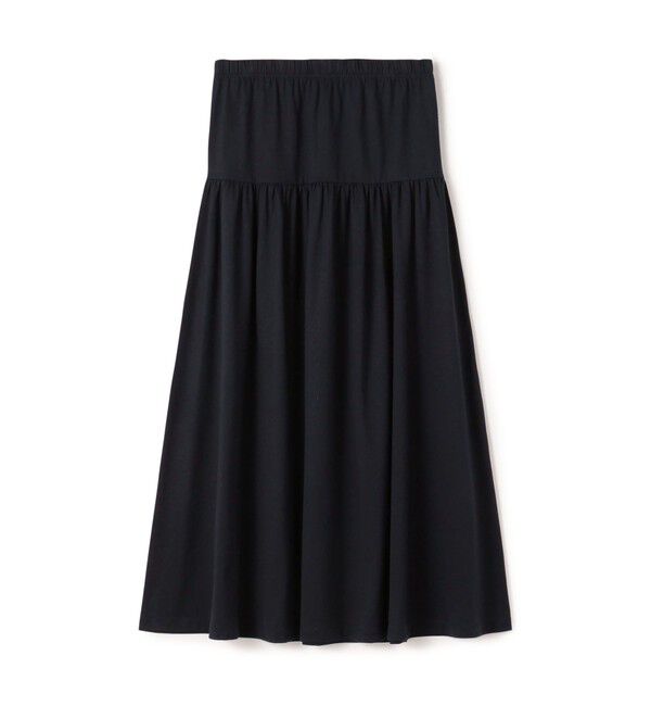 GALERIE VIE「ファインコットン ギャザーマキシスカート」|フレア|69 ネイビー