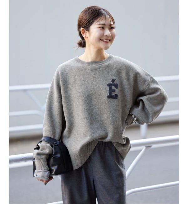SLOBE IENA「《WEB限定カラーあり/シリーズあり/追加予約》サガラ刺繍スウェットライクニット」|ニット・セーター|