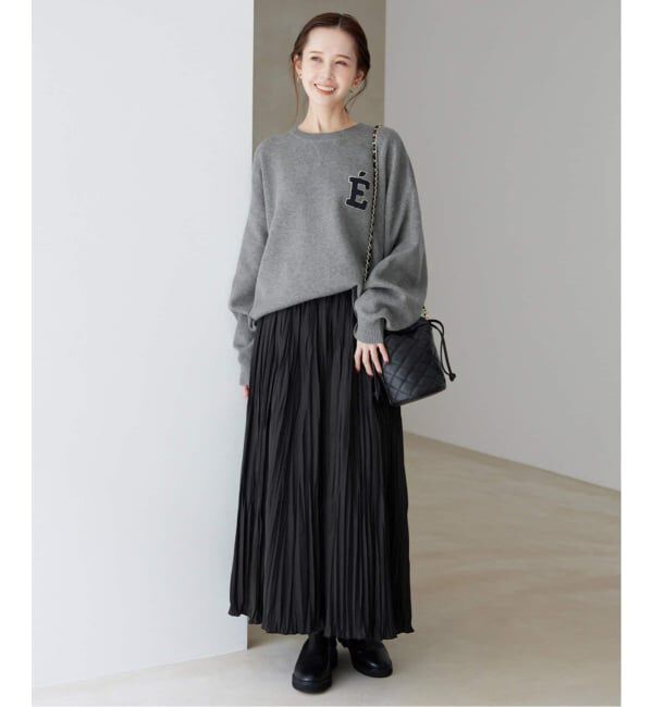 SLOBE IENA「《WEB限定カラーあり/シリーズあり/追加予約》サガラ刺繍スウェットライクニット」|ニット・セーター|