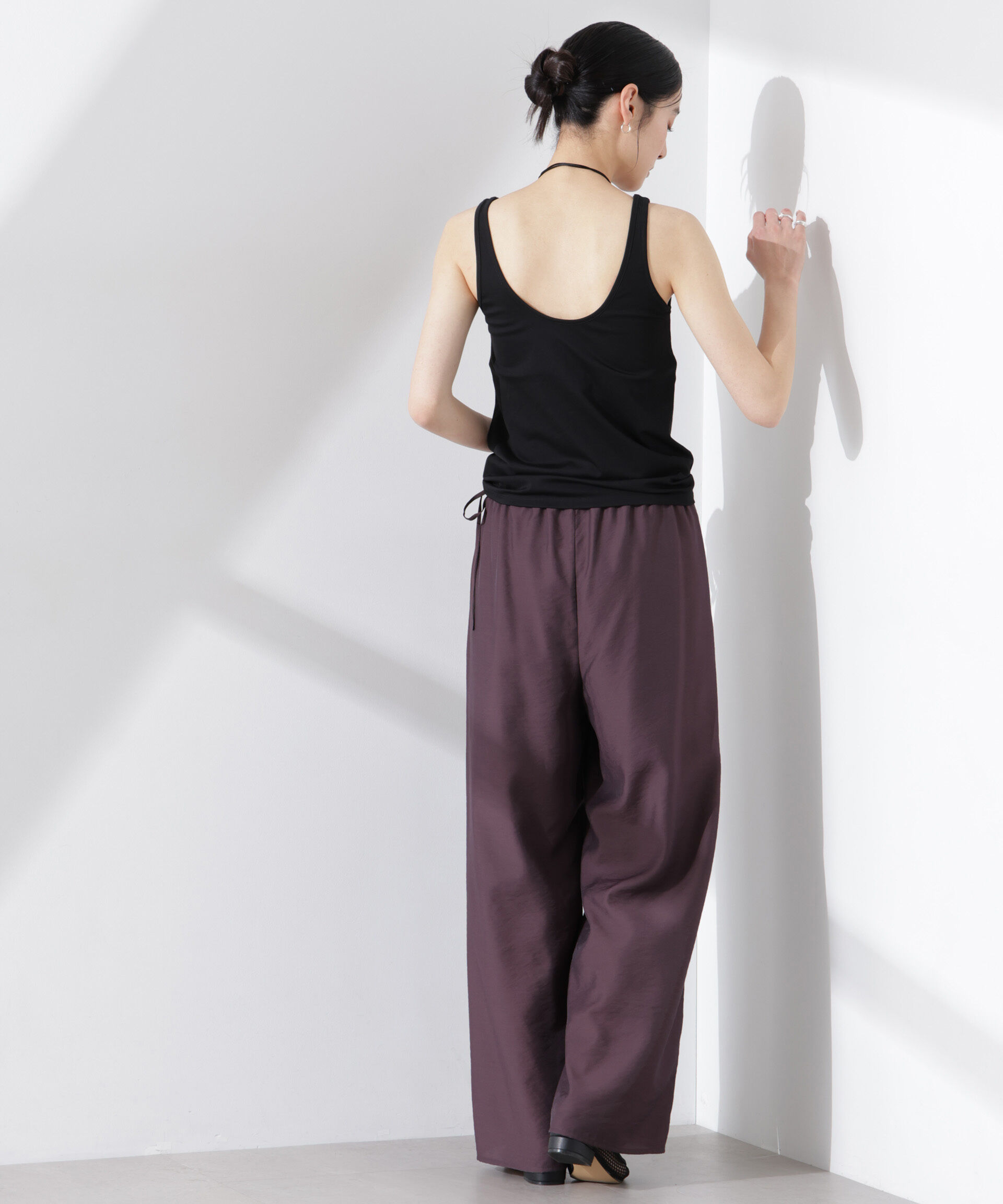 NANO universe「ストレッチポンチカップ付きバックオープンタンクトップ」|Tシャツ・カットソー|