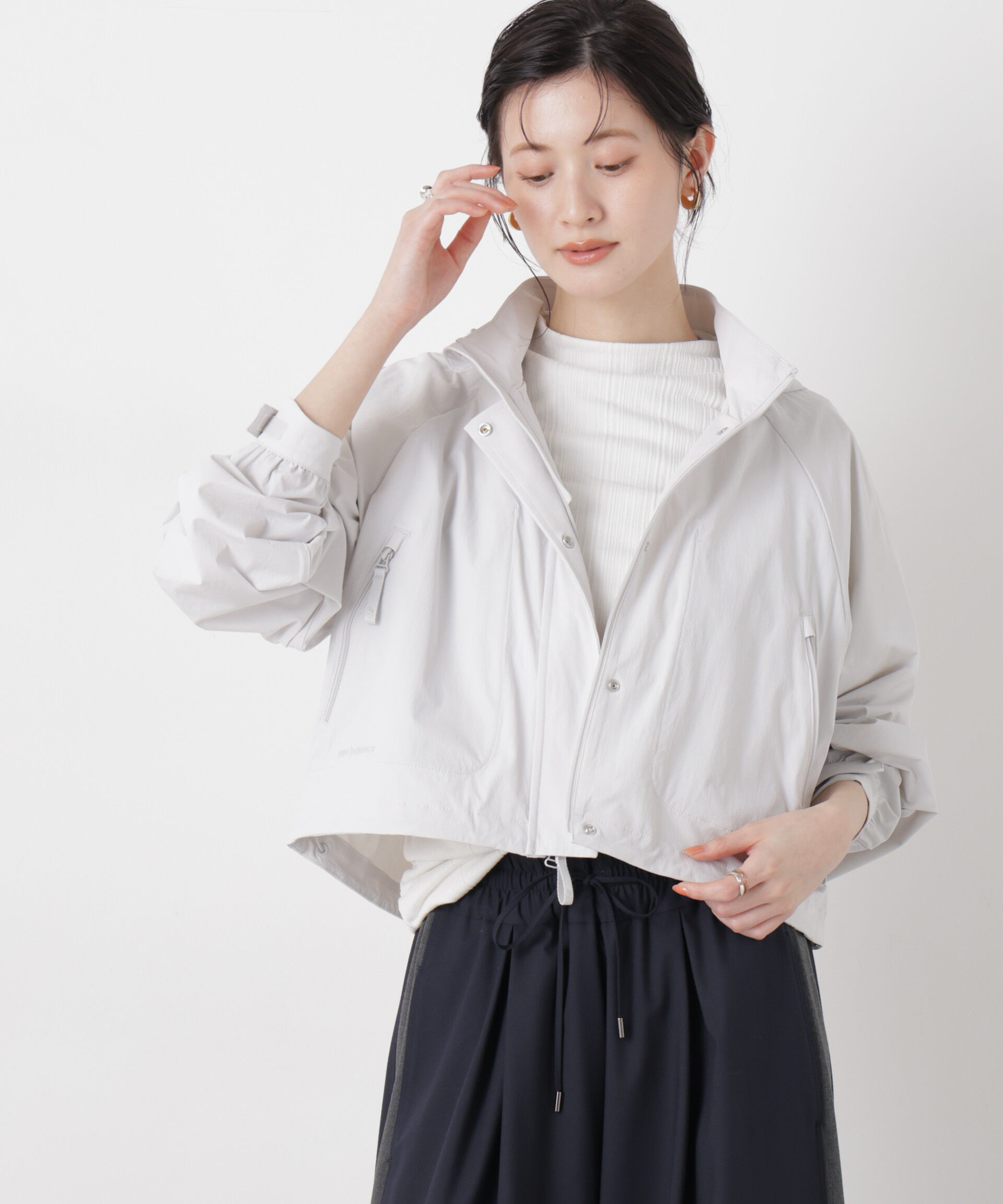 NANO universe「new balance/NB Greyクロップドジャケット」|ブルゾン・スタジャン|グレー