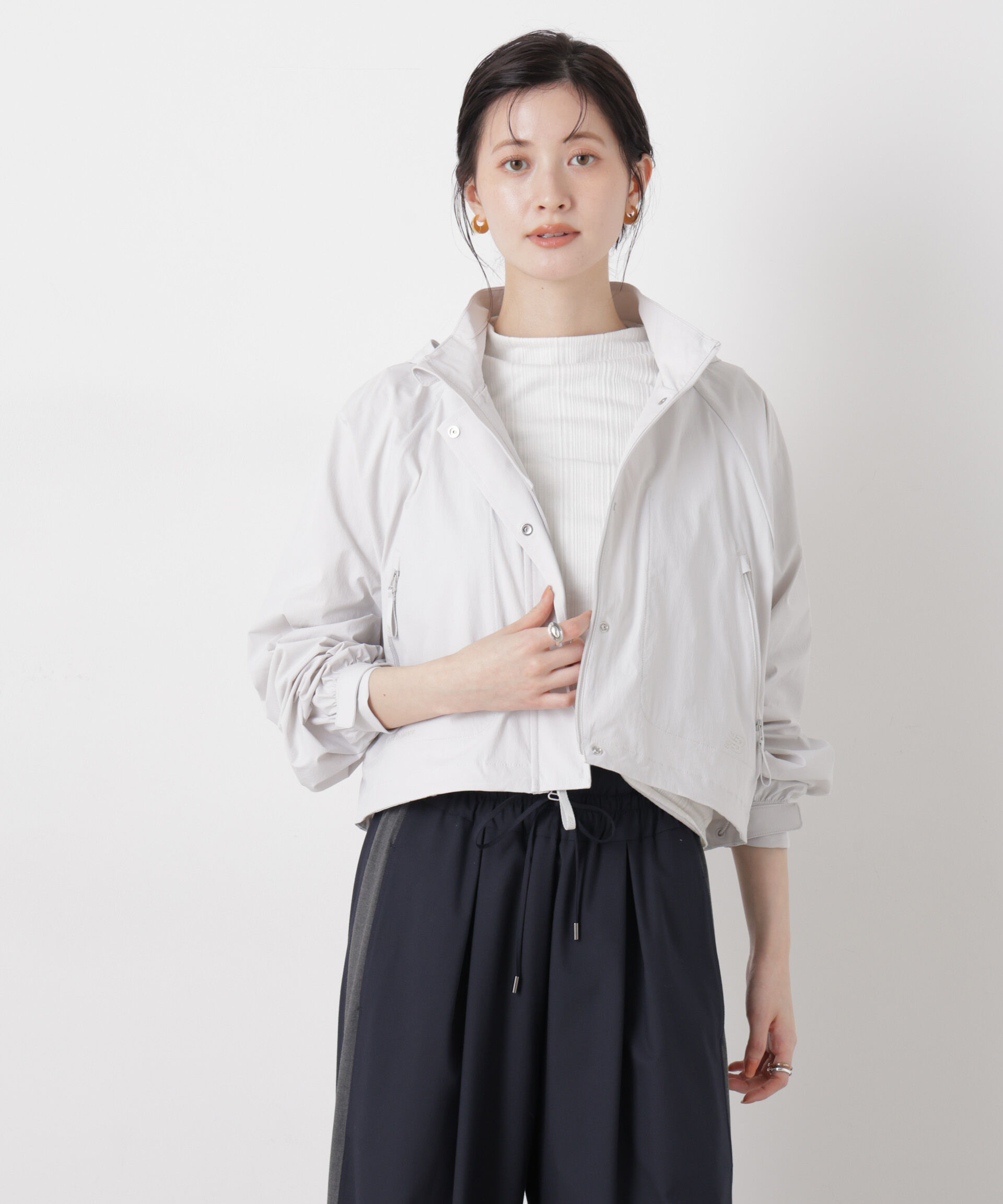 NANO universe「new balance/NB Greyクロップドジャケット」|ブルゾン・スタジャン|