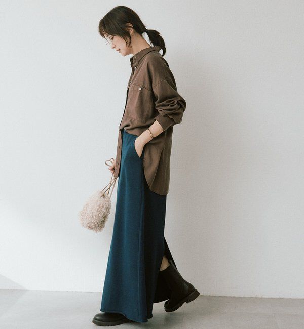  「【4サイズ展開】スウェットロングスカート」|スカート|