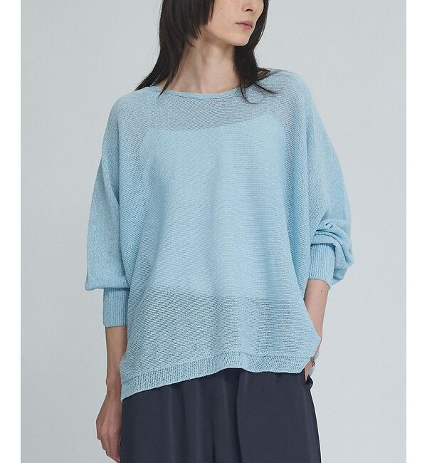 qualite「【夏まで快適に着られる】camifineニットプルオーバー」|Tシャツ・カットソー|ブルー