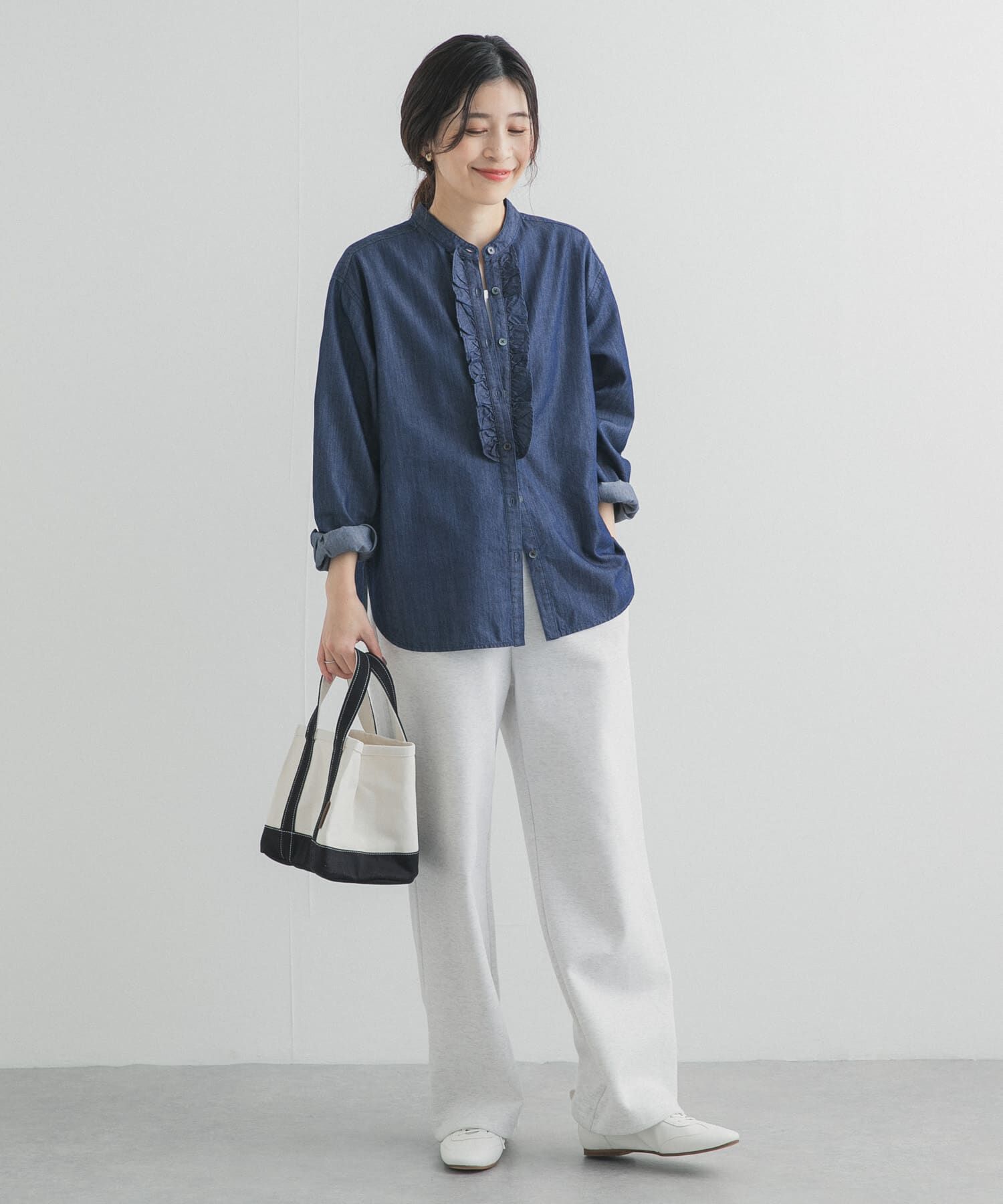 URBAN RESEARCH DOORS「フロントフリルシャツ」|シャツ・ブラウス|