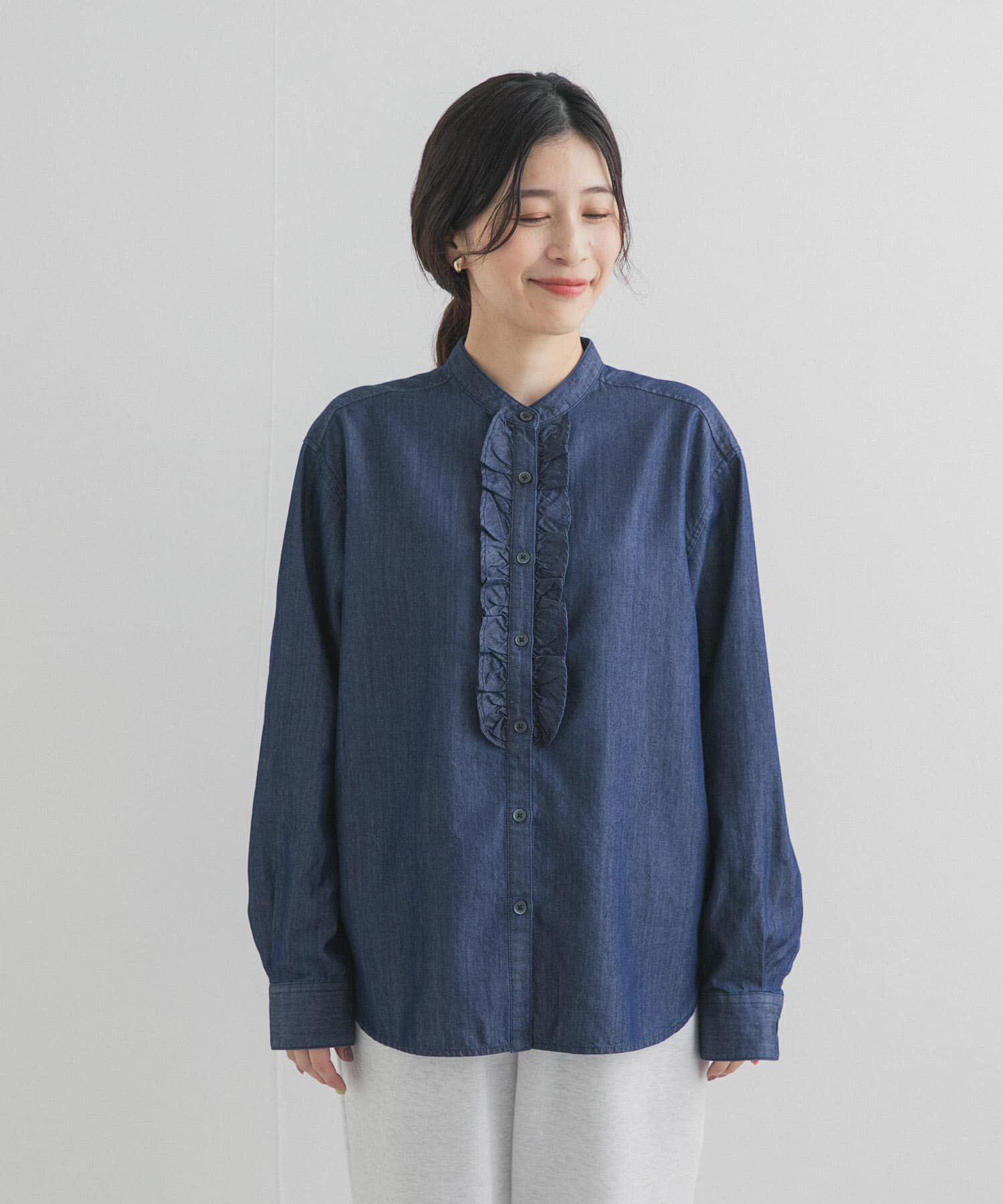 URBAN RESEARCH DOORS「フロントフリルシャツ」|シャツ・ブラウス|