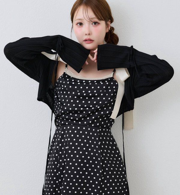  「【WEB限定】マイナス5kg見え/肩リボンドレープロングワンピース」|ワンピース|