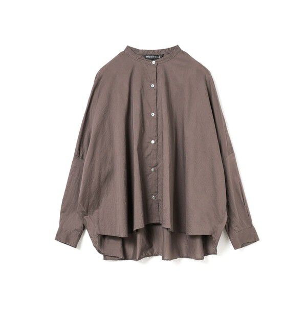 mizuiro ind「mizuiro ind バックギャザーワイドシャツ」|シャツ・ブラウス|ダークグレー