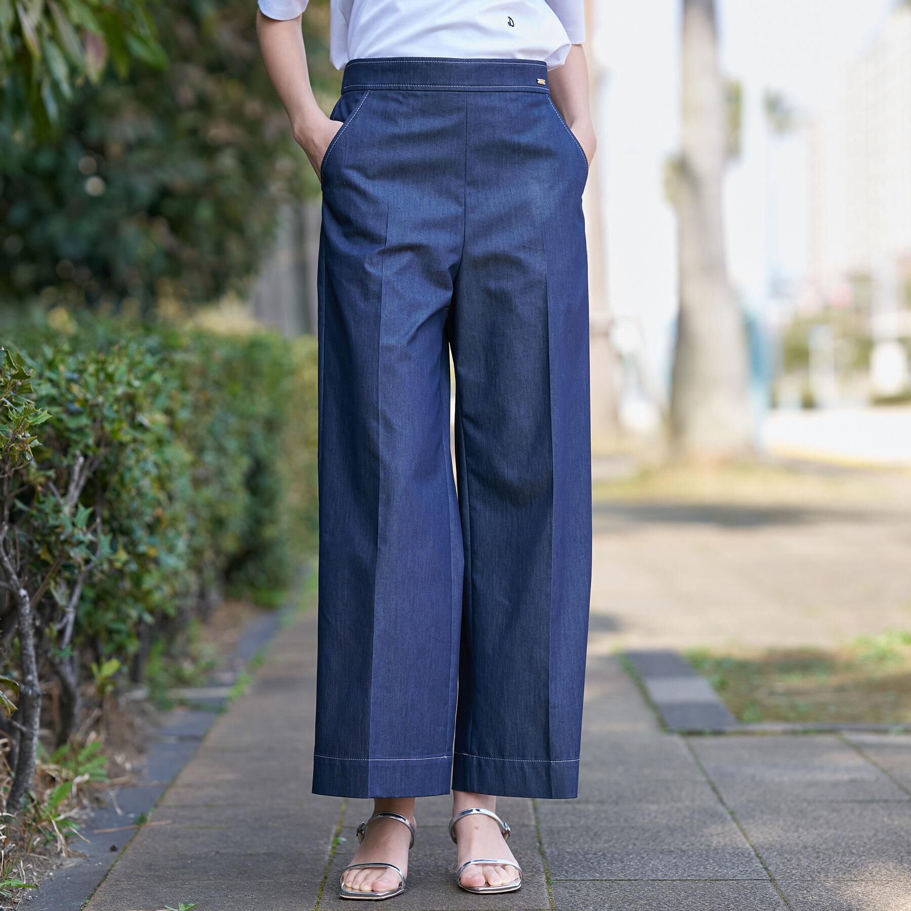 DRESSTERIOR「【接触冷感】イージーウエスト ワイドデニム」|その他|