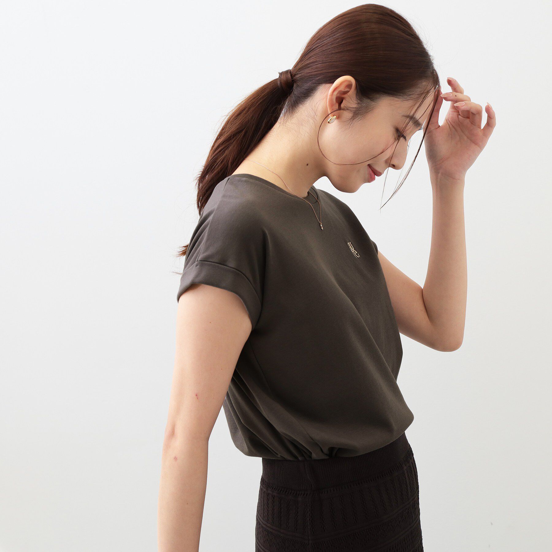 index「【接触冷感／UV】ワンポイント刺繍Tシャツ《7col／XS~3L／洗濯機OK》」|Tシャツ・カットソー|