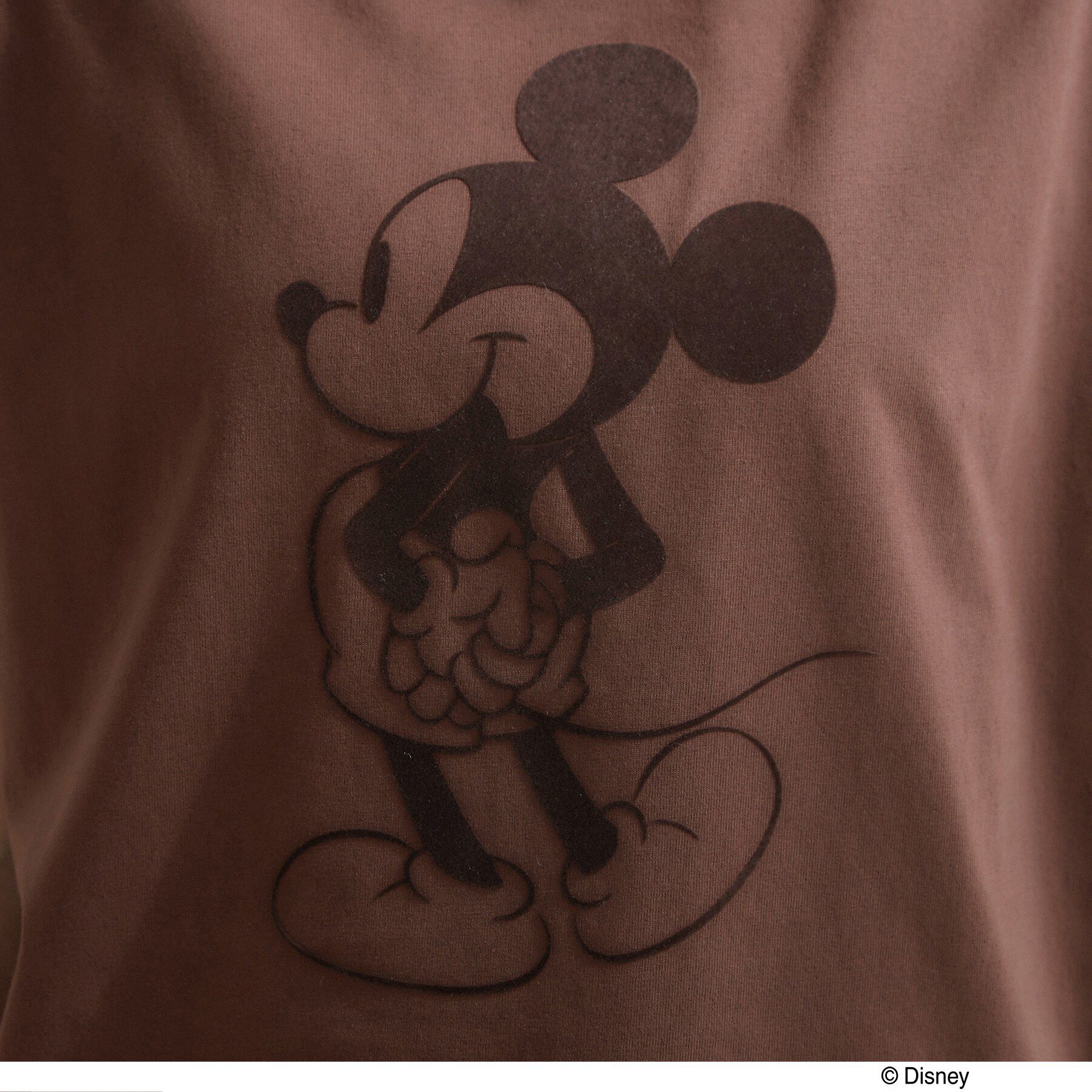 OPAQUE.CLIP「「Mickey Mouse」フロッキープリント フレンチスリーブTシャツ《洗濯機OK》」|Tシャツ・カットソー|