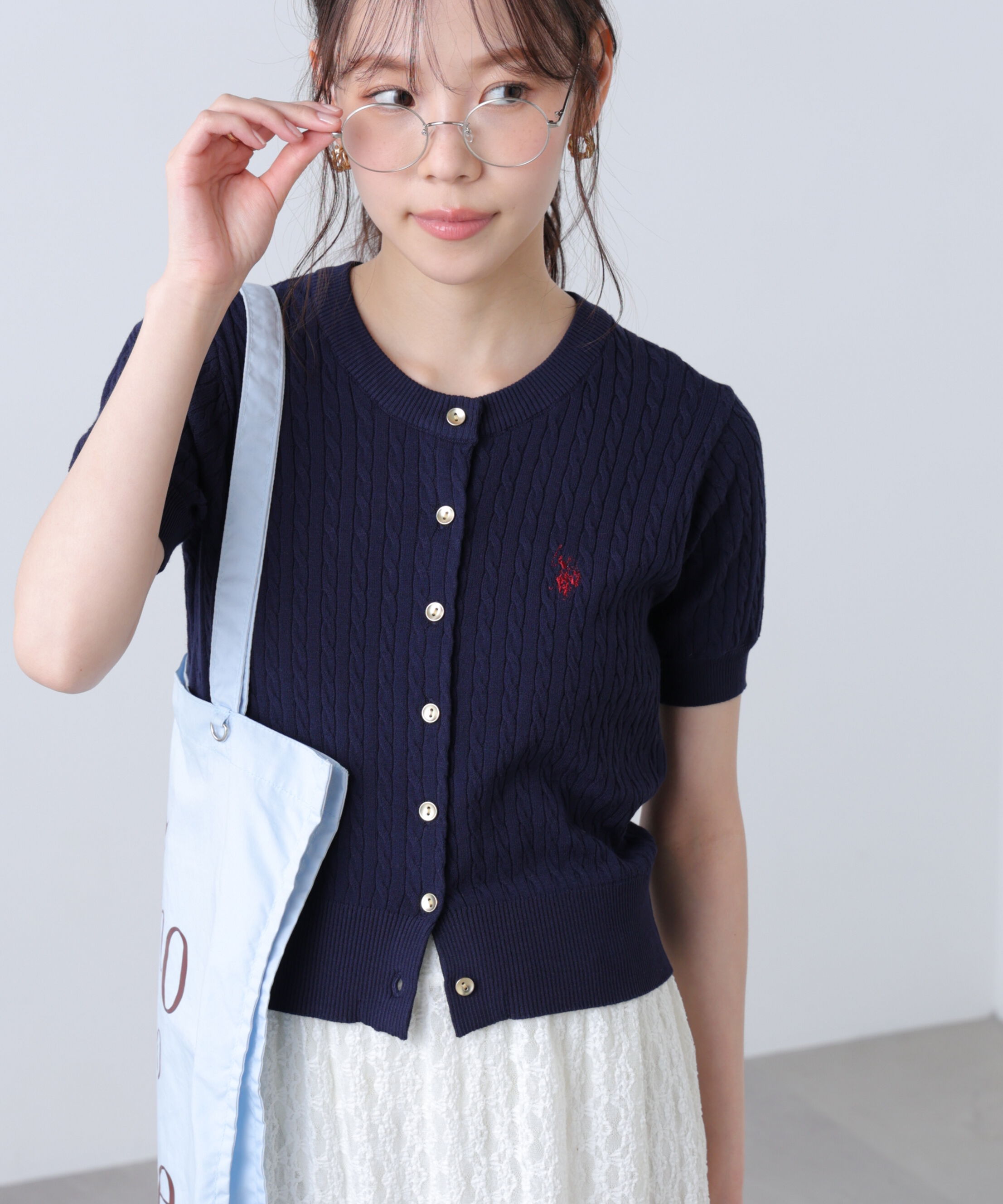  「U.S. POLO ASSN./ユーエスポロアッスン別注／金釦ケーブルカーディガン」|ニット・セーター|
