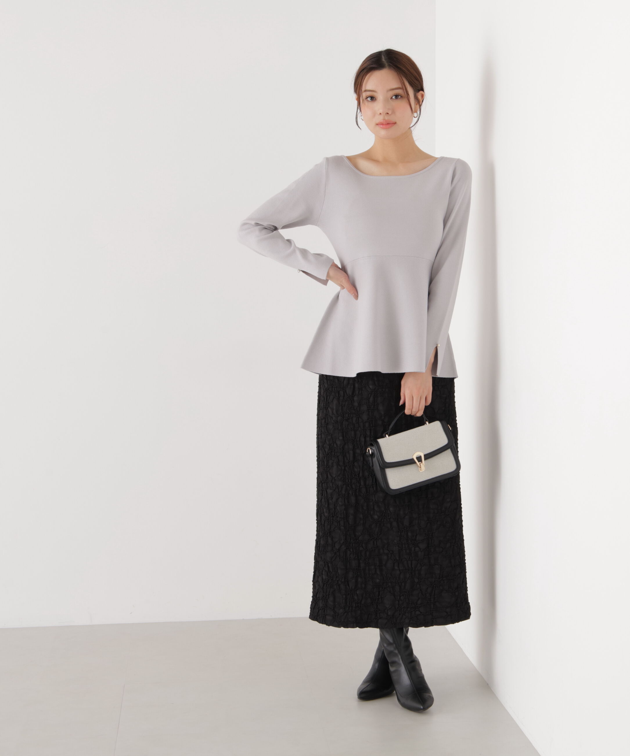 PROPORTION BODY DRESSING「ペプラムベーシックニット　26SS」|ニット・セーター|