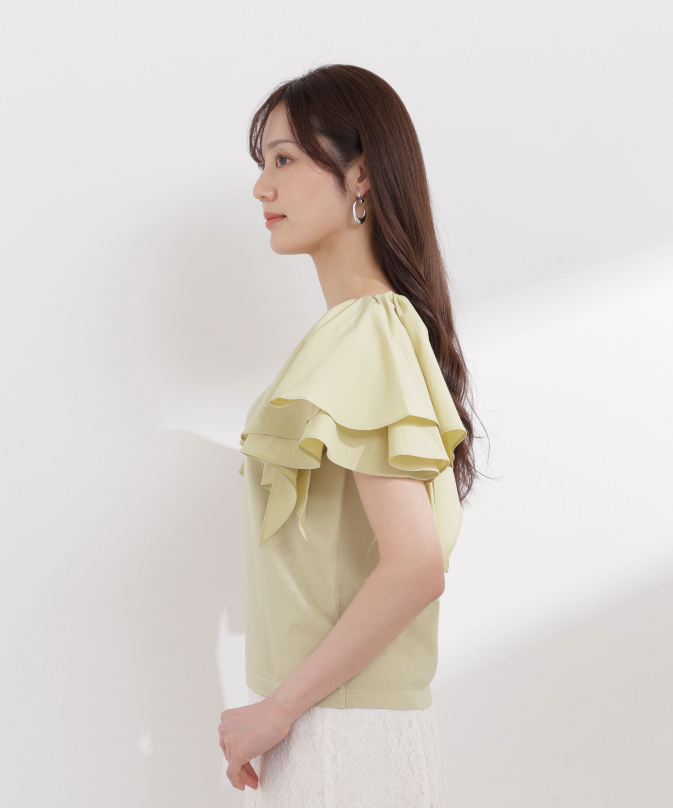 PROPORTION BODY DRESSING「ボリュームラッフルスリーブニット 26SS」|ニット・セーター|