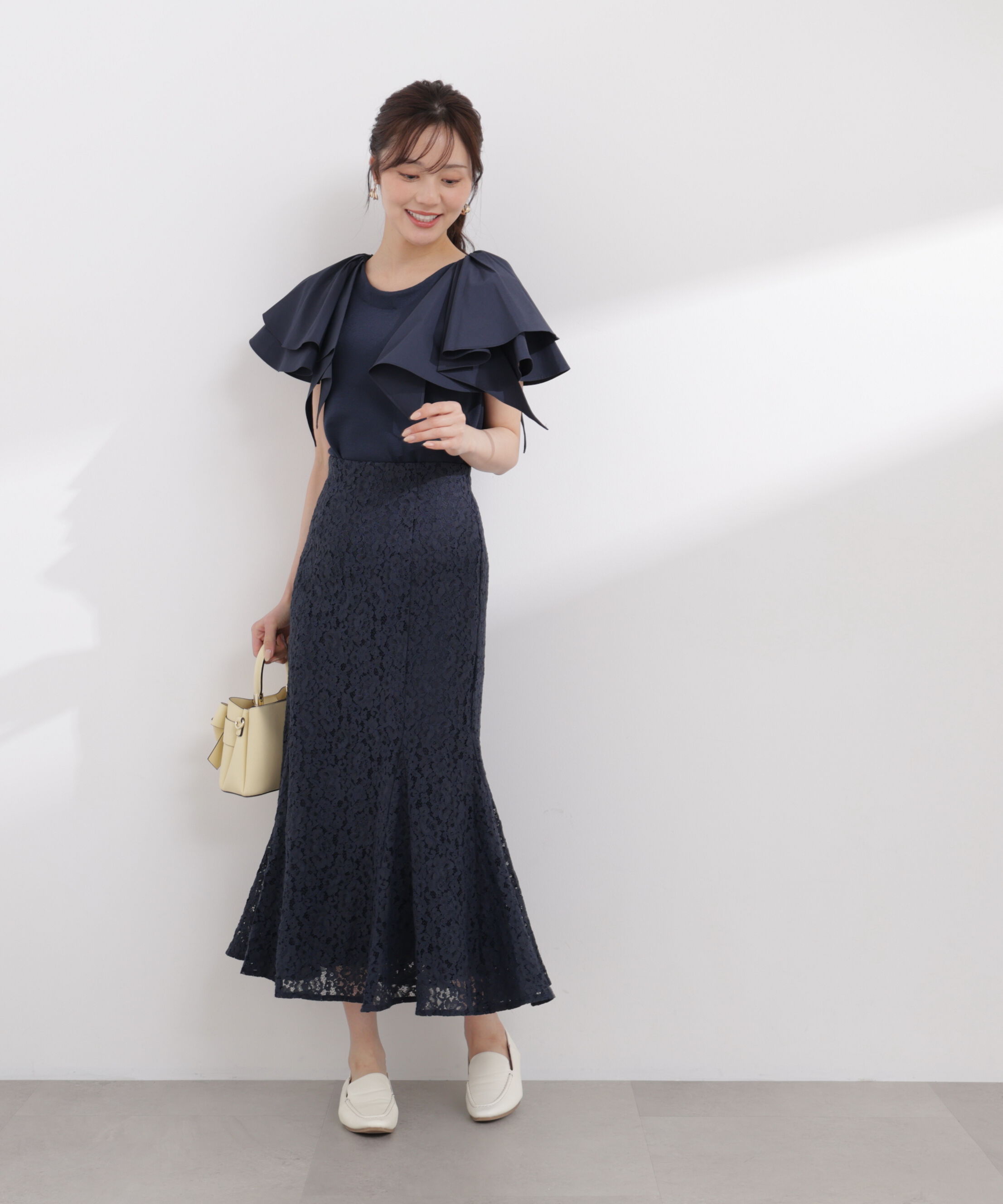 PROPORTION BODY DRESSING「ボリュームラッフルスリーブニット 26SS」|ニット・セーター|