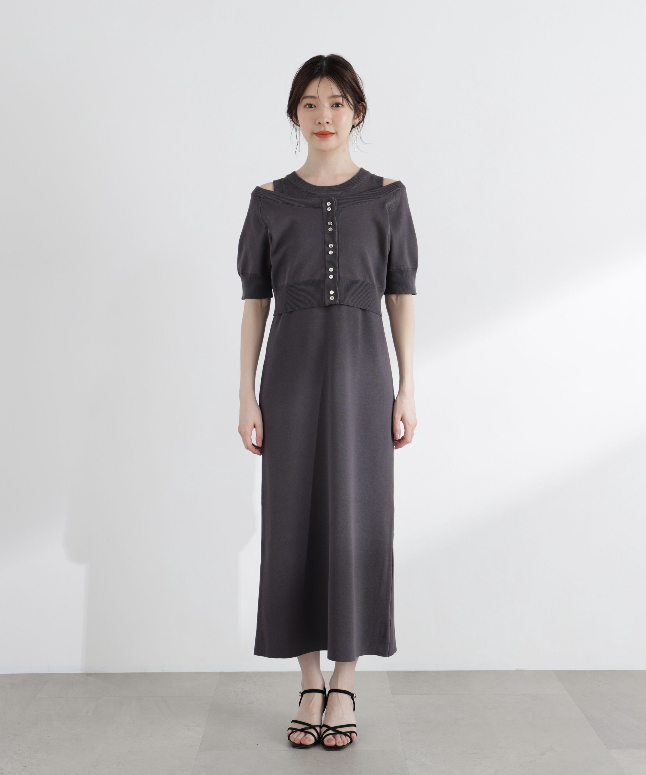 PROPORTION BODY DRESSING「＜中川紅葉さん着用＞ショートカーデレイヤードワンピース」|ワンピース|