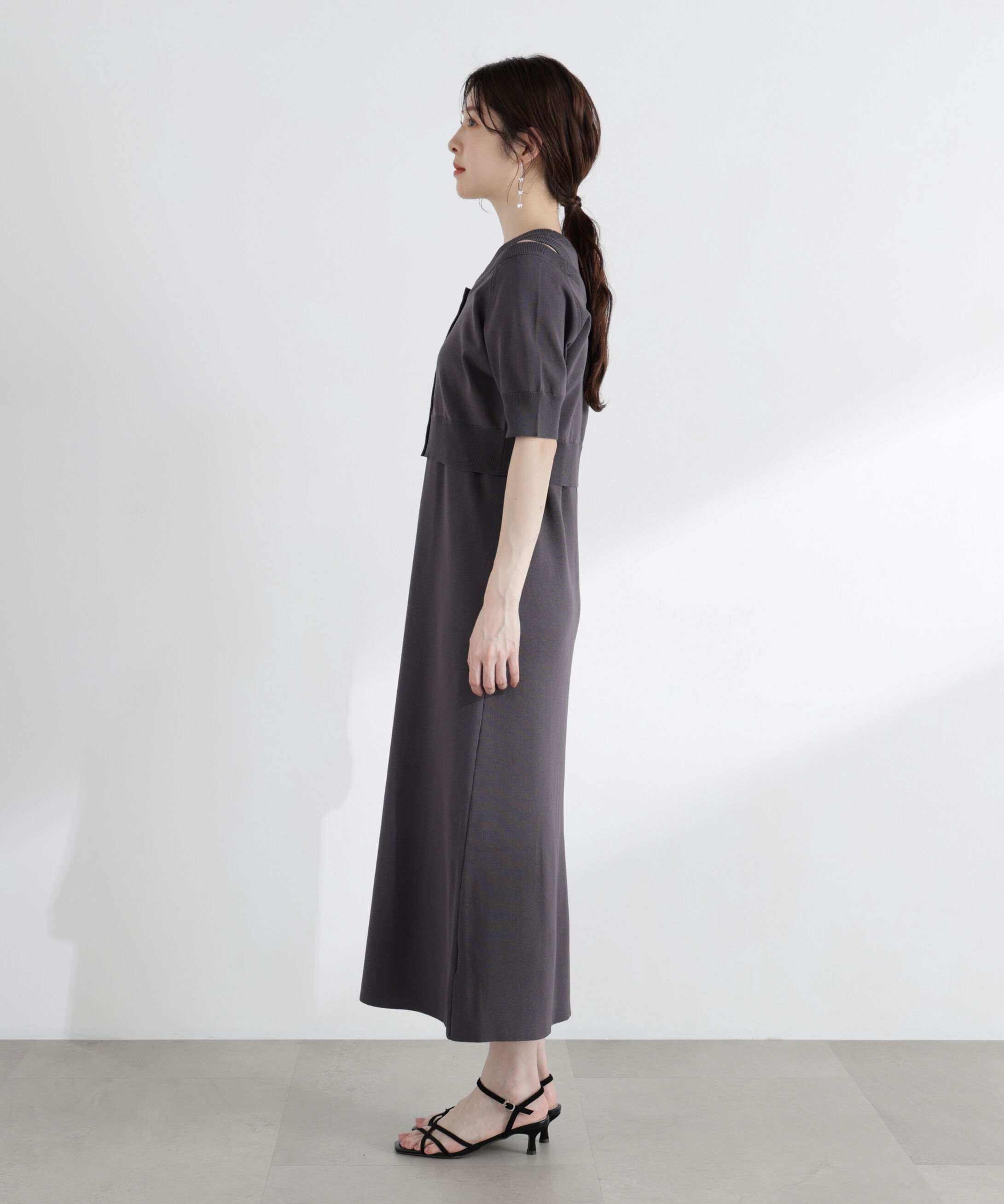 PROPORTION BODY DRESSING「＜中川紅葉さん着用＞ショートカーデレイヤードワンピース」|ワンピース|