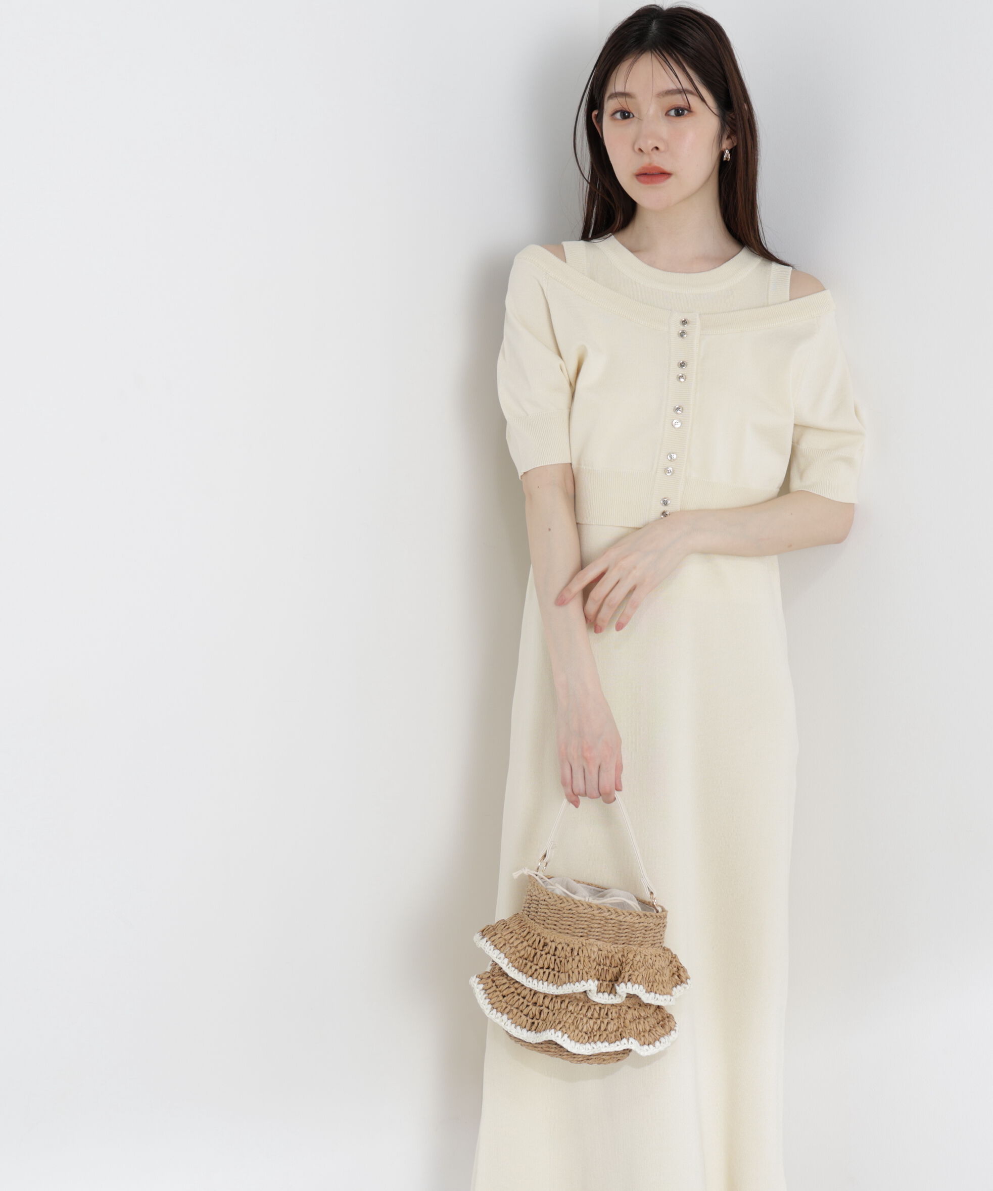 PROPORTION BODY DRESSING「＜中川紅葉さん着用＞ショートカーデレイヤードワンピース」|ワンピース|