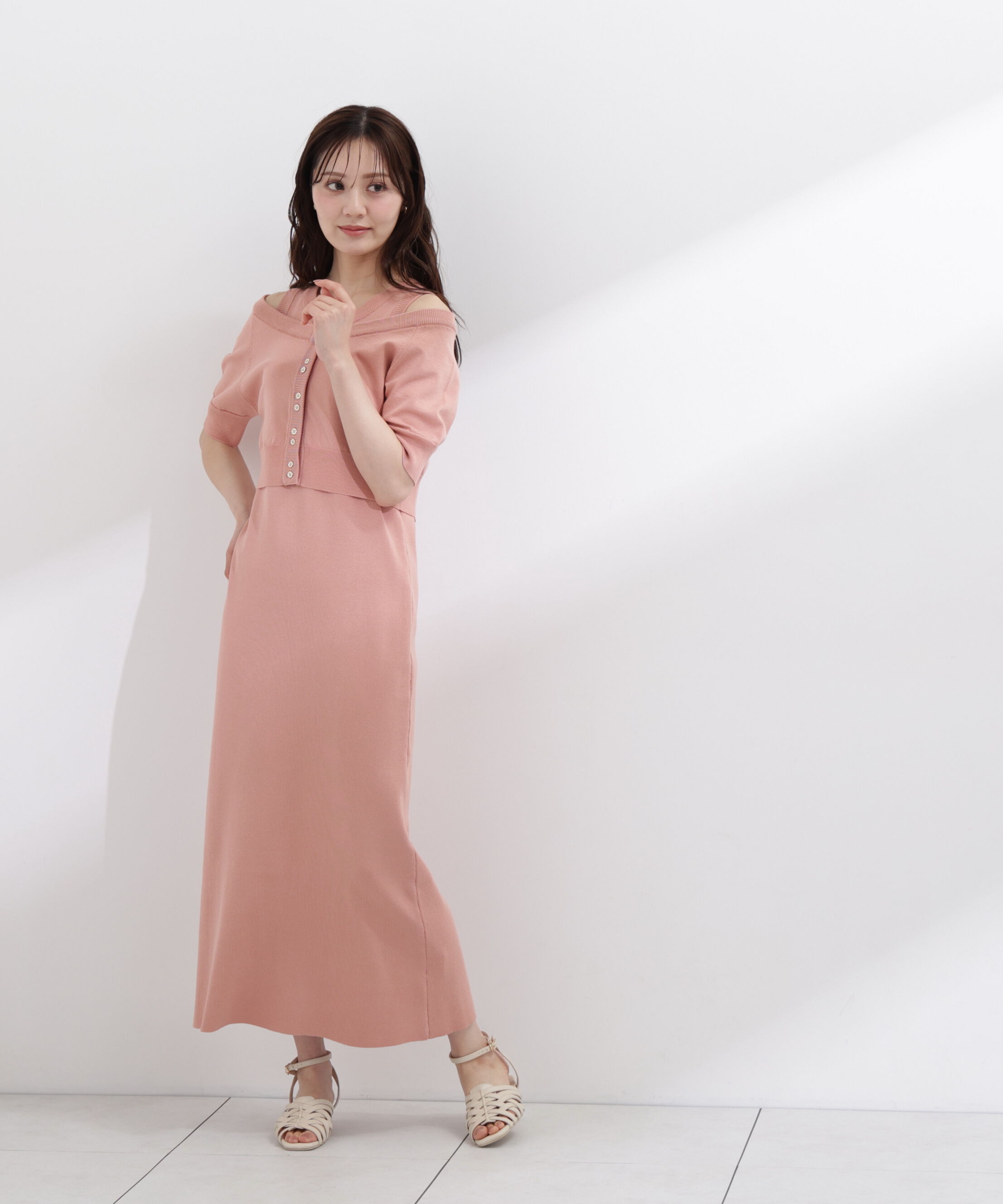 PROPORTION BODY DRESSING「＜中川紅葉さん着用＞ショートカーデレイヤードワンピース」|ワンピース|