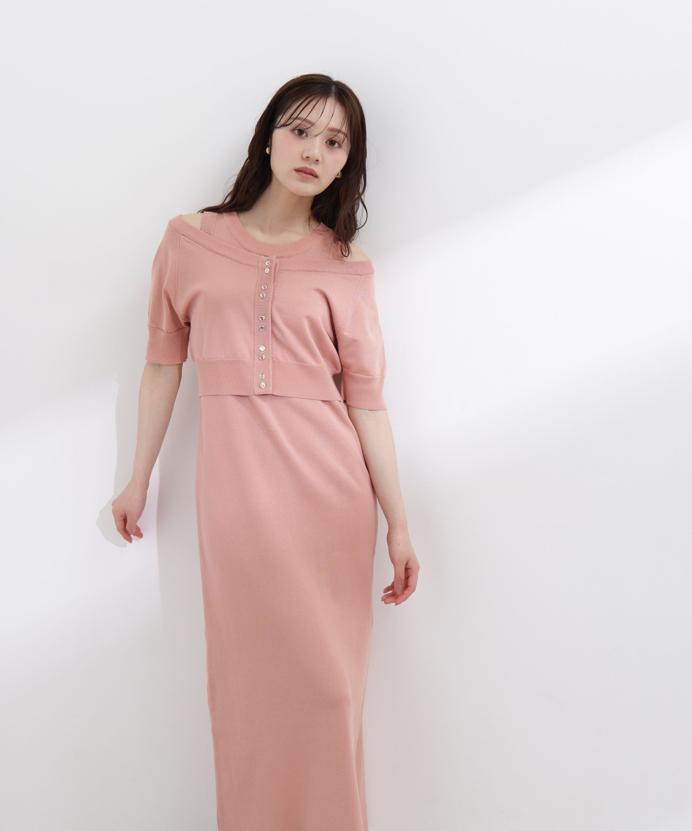 PROPORTION BODY DRESSING「＜中川紅葉さん着用＞ショートカーデレイヤードワンピース」|ワンピース|