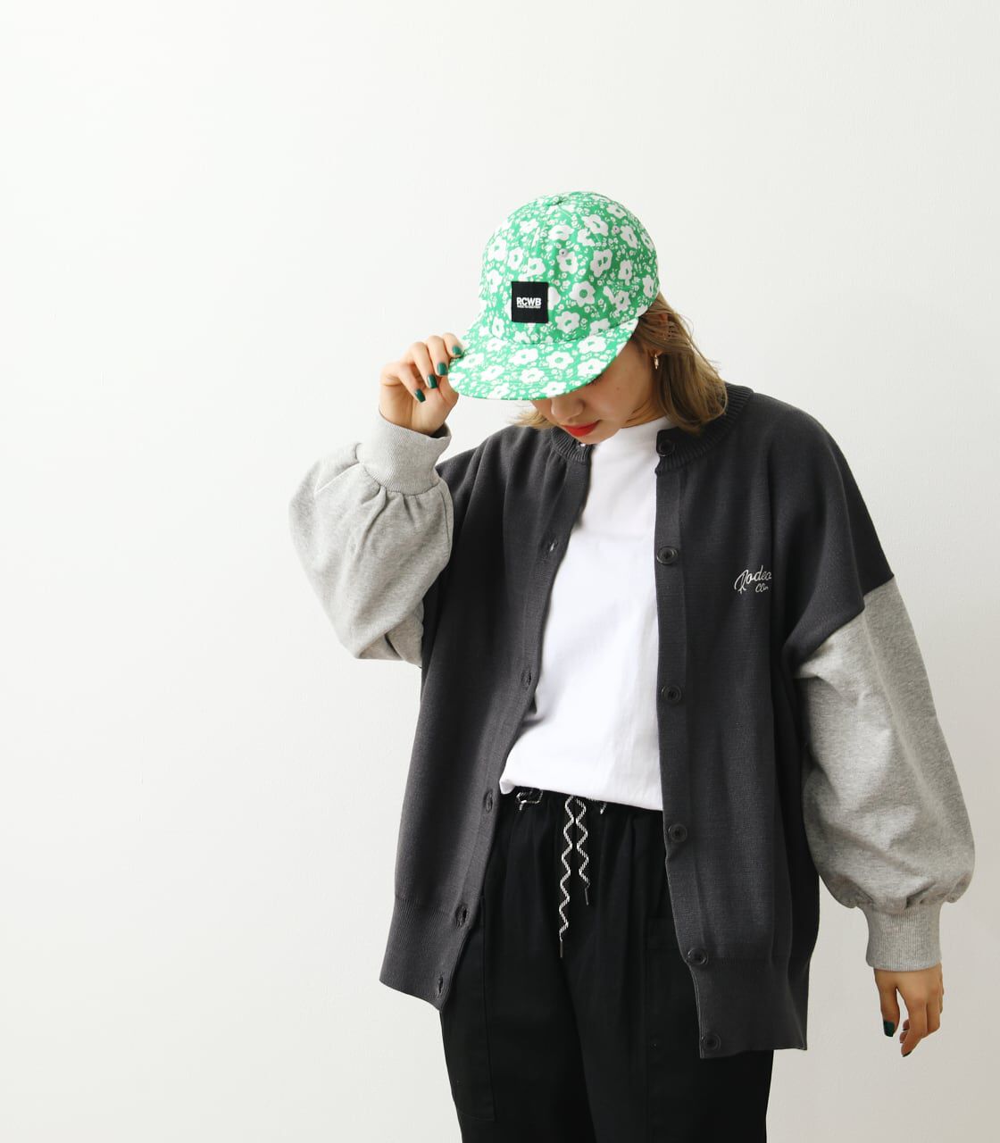 RODEO CROWNS「(WEB限定)裏毛ドッキングニットカーディガン」|カーディガン|C.GRY
