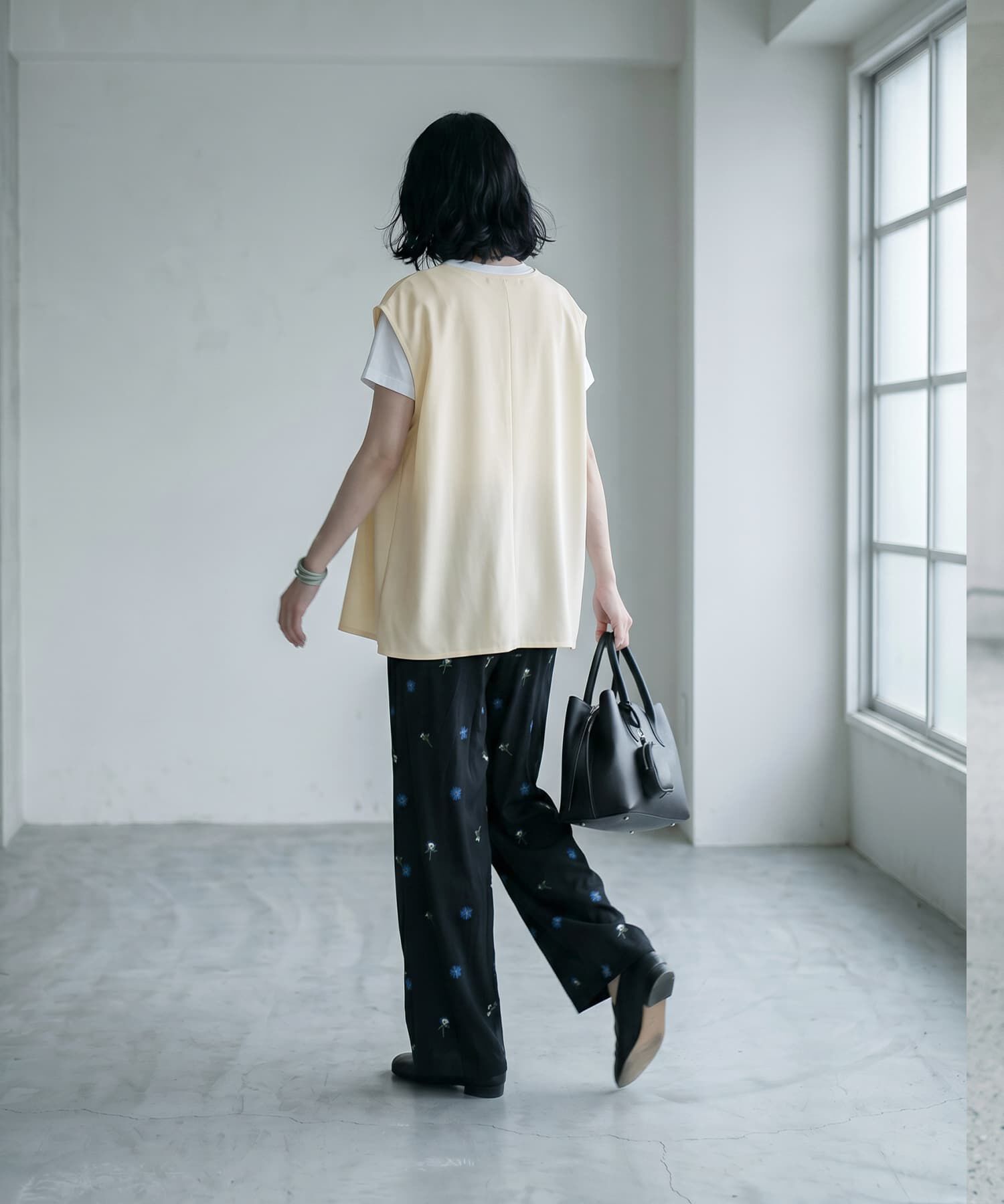 STYLE DELI「【BLK001】レーヨンポリＶネックオーバーサイズベスト」|ベスト・ジレ|