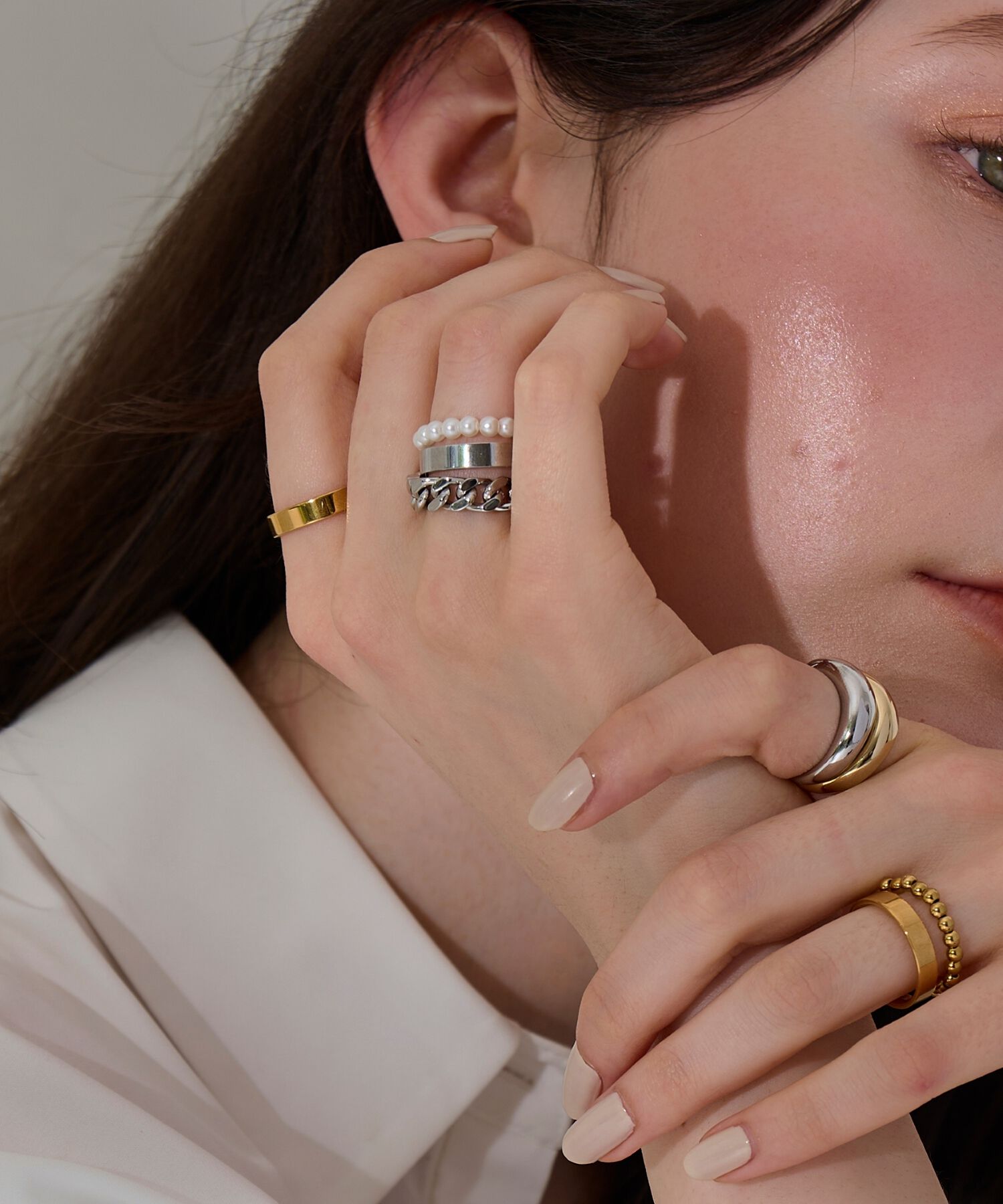 Phoebe「【金属アレルギー対応】フラットリング　シルバー」|リング|