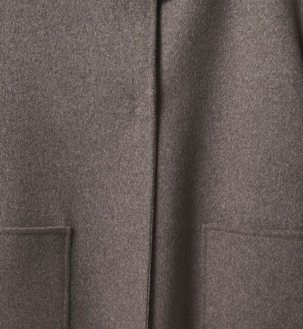 UNITED ARROWS「バイカラー リバー ミドルコート」|ノーカラーコート|