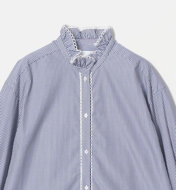 UNITED ARROWS「エンブロイダリー スタンドフリル シャツ」|シャツ・ブラウス|
