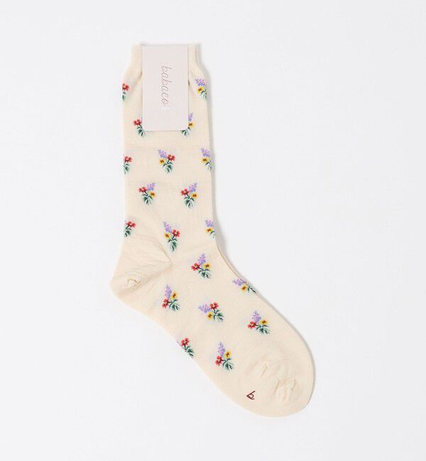 UNITED ARROWS「＜babaco＞フラワー ソックス」|ソックス|OFF WHITE