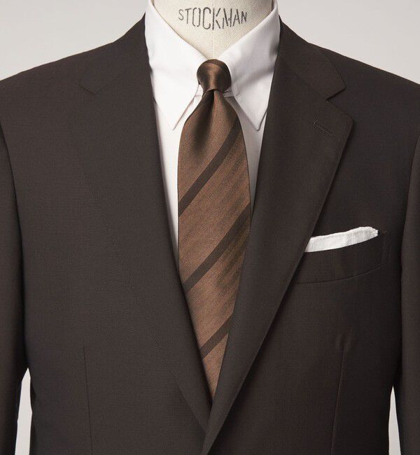 UNITED ARROWS green label relaxing「GLR シルク4 8.0cm ストライプ3 ネクタイ」|ネクタイ・蝶ネクタイ|DK.BROWN