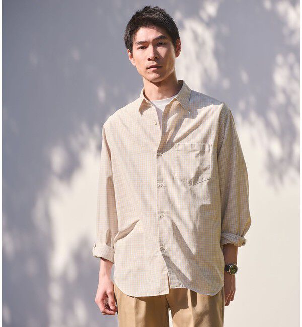 UNITED ARROWS green label relaxing「ナイロン コットン チェック ジャストルーズ 長袖 シャツ」|シャツ・ブラウス|