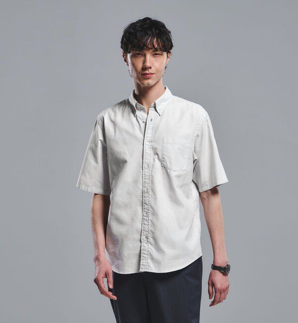 UNITED ARROWS green label relaxing「サッカー ドビー ボタンダウン 半袖 シャツ」|ポロシャツ|LT.GRAY