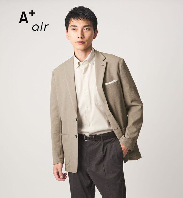 UNITED ARROWS green label relaxing「A+ air Pメッシュ L/STD 2P ジャケット -ウォッシャブル・ストレッチ・通気性-」|テーラードジャケット|BEIGE