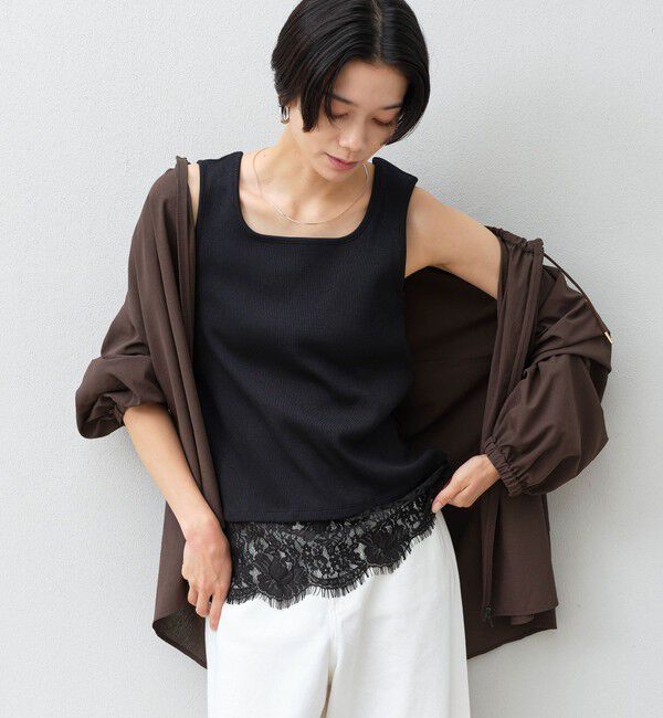 UNITED ARROWS green label relaxing「スソ レース タンクトップ」|タンクトップ|BLACK