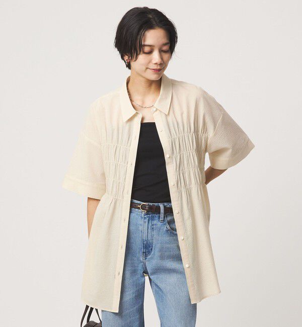 UNITED ARROWS green label relaxing「シャーリング ブラウス」|シャツ・ブラウス|