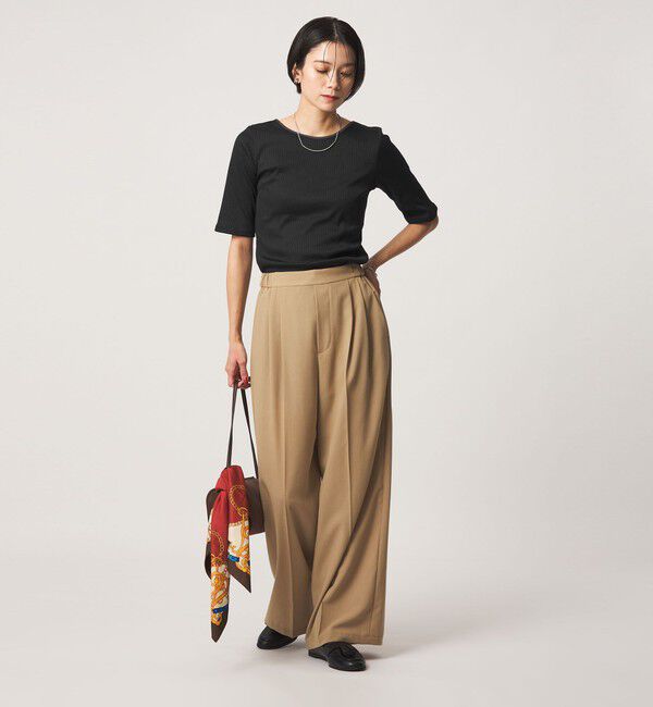 UNITED ARROWS green label relaxing「ブライトリブ 2WAY 5分袖 プルオーバー カットソー」|Tシャツ・カットソー|