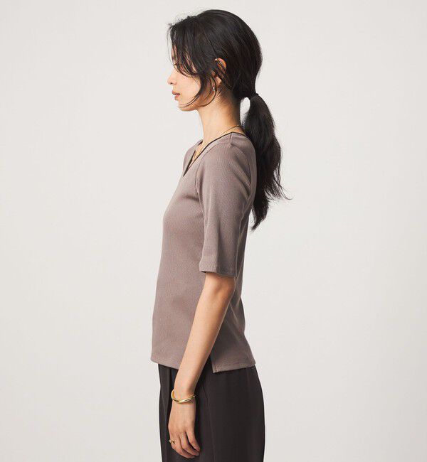 UNITED ARROWS green label relaxing「ブライトリブ 2WAY 5分袖 プルオーバー カットソー」|Tシャツ・カットソー|