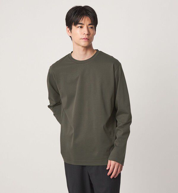 UNITED ARROWS green label relaxing「オーガニック コットン ポンチ クルーネック 長袖 Tシャツ」|Tシャツ・カットソー|DK.GREEN