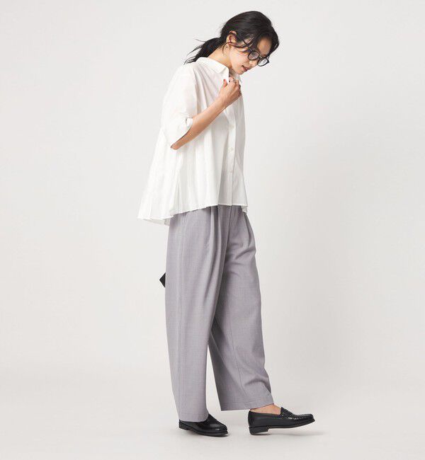 UNITED ARROWS green label relaxing「プリーツ ドッキング ショートスリーブ シャツ」|シャツ・ブラウス|