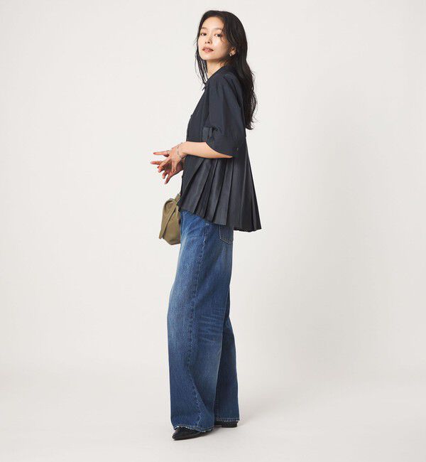 UNITED ARROWS green label relaxing「プリーツ ドッキング ショートスリーブ シャツ」|シャツ・ブラウス|