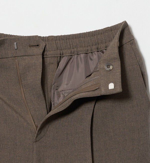 BEAUTY&YOUTH UNITED ARROWS「ポリエステルブレンド メランジ バックゴム ストレートパンツ 防シワ ウォッシャブル」|スラックス|
