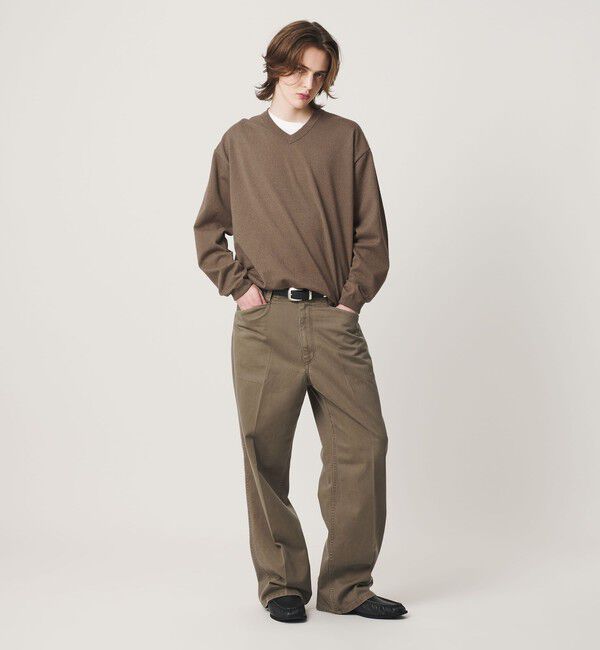 BEAUTY&YOUTH UNITED ARROWS「KNITEE フェザー コットン Vネック ニット Tシャツ ウォッシャブル」|ニット・セーター|