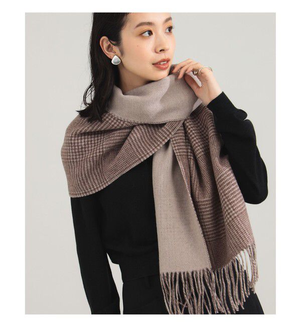 Demi-Luxe BEAMS 「グレンチェック アルパカ リバーシブル ストール」|ストール|BEIGE/CHECK