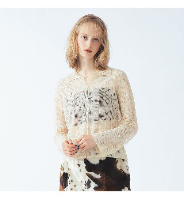 Ray BEAMS 「柄編み ニット シャツ」|シャツ・ブラウス|NATURAL